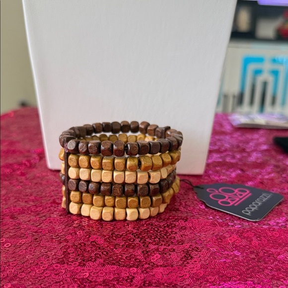 paparazzi Jewelry - Paparazzi Brown and Tan Beaded Bracelet